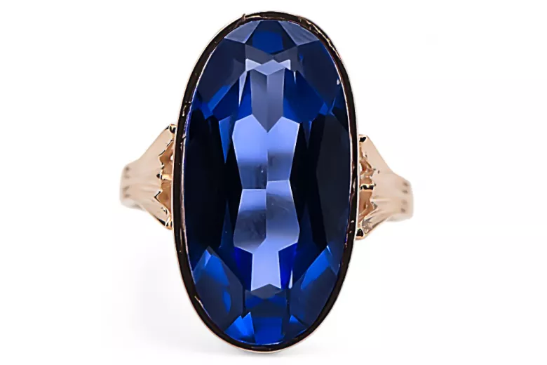  Vintage craft Safír Originální Vintage 14k z růžového zlata vrc113r